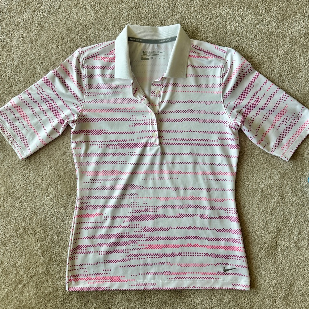 Nike polo shirt with Pink and Purple Dots